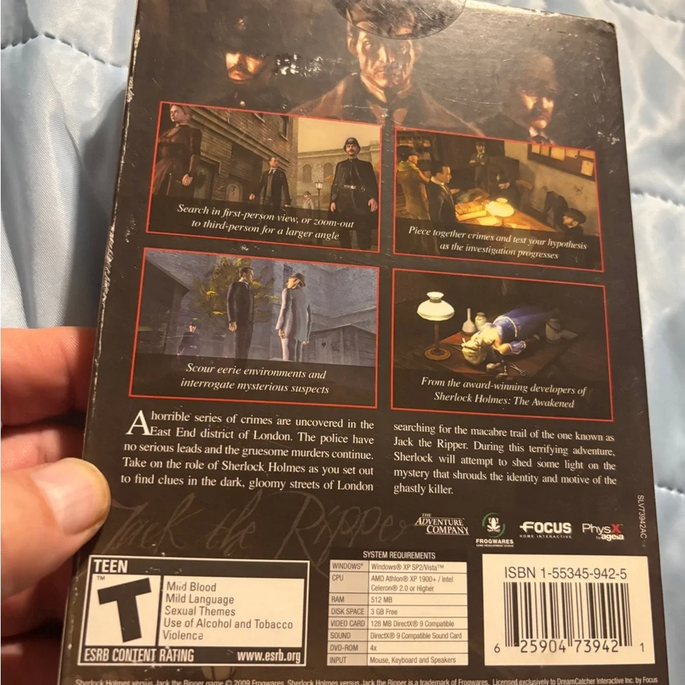 Sherlock Holmes vs. Jack the Ripper PC CD-ROM Game. New factory Sealed